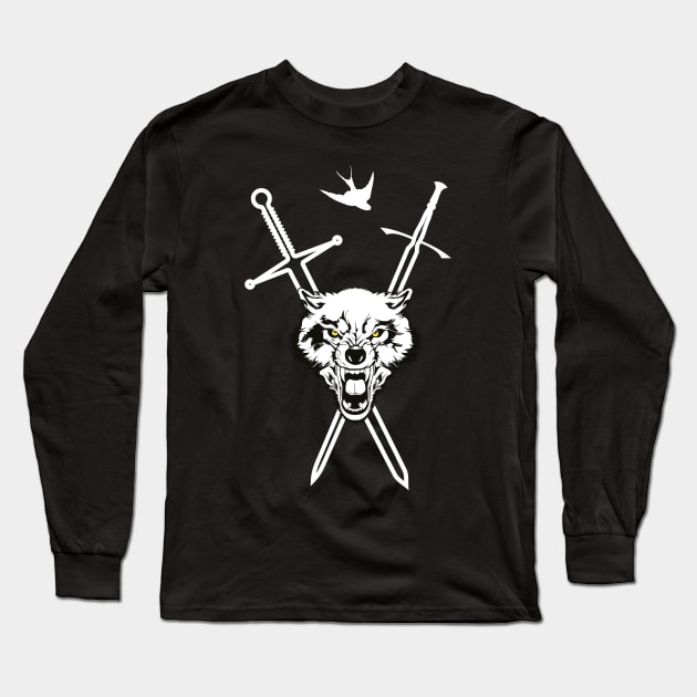 Wolf and Swallow - Animals and Swords Long Sleeve T-Shirt by Lucia